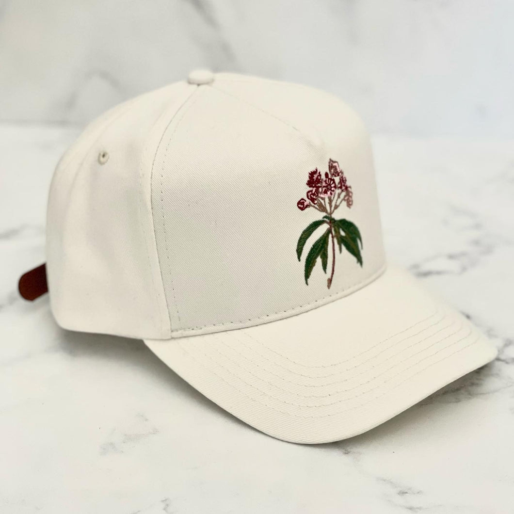 State Flower Hat - Cream